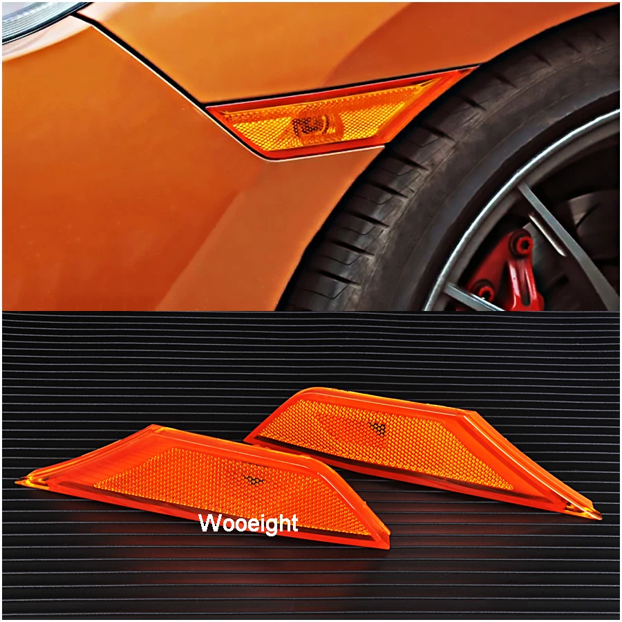 1 пара оранжевых копченых передних вспышек боковой маркер светодиодный указатель поворота лампа с листьями Крышка для Honda Civic