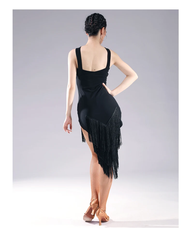 Слинг латинский танец юбка для взрослых женский новый танцевальный костюм Румба Профессиональный сексуальный Холтер латинское платье с