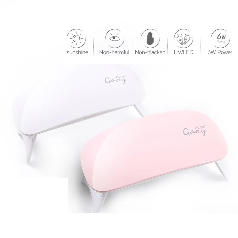 

MiNi 6W UV LED Lamp Nail Dryer Portable USB Cable For Prime Gift Home Use 45s/60s Timer Setting Gel Nail Polish Dryer