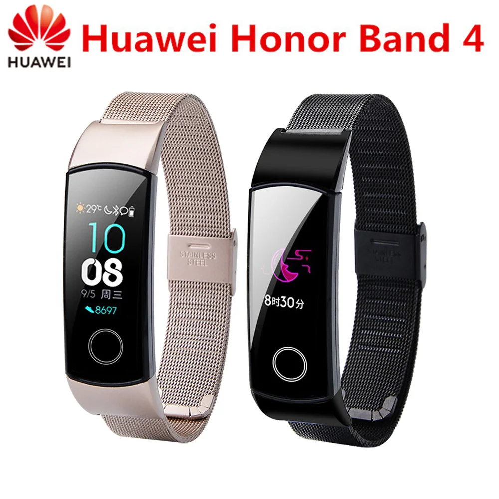 Смарт-браслет huawei Honor Band 4, фитнес-Смарт-часы, браслет, пульсометр, спящий, спортивный, водонепроницаемый, пригодный для носки