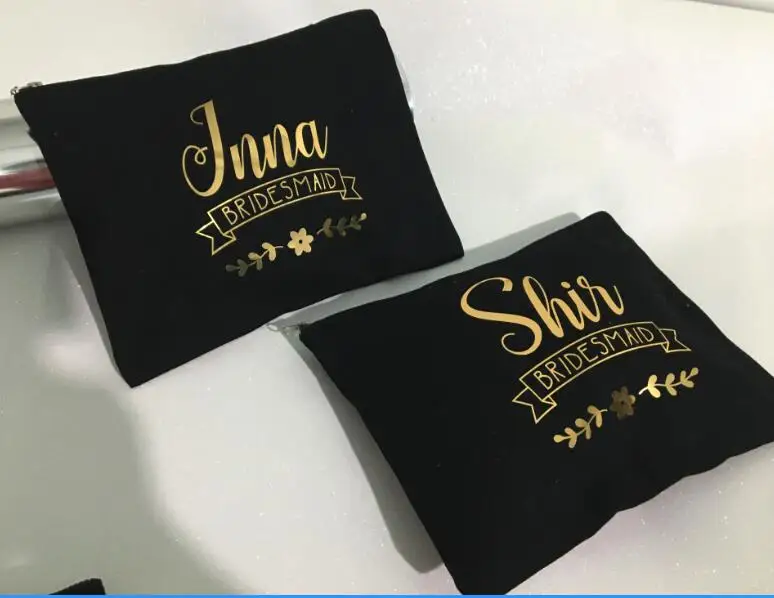 

personalized names wedding birthday gifts bride bridesmaid Make Up makeup comestic thank you Bags toiletry pouches party favors