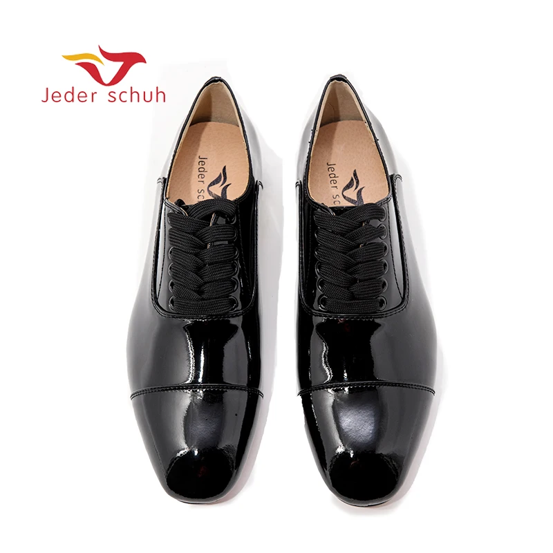 Jeder Schuh новый черный лакированная кожа для мужчин Лоферы для женщин модные вечерние и свадебные одежда обувь оксфорды