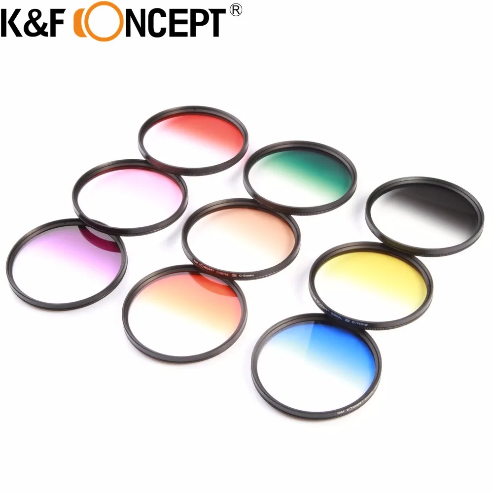 

K&F Concept 9pcs 67mm Graduated Color Filter Set for CANON Rebel T5i T4i T3i T2i EOS 700D 650D 600D 550D 70D 18-135MM