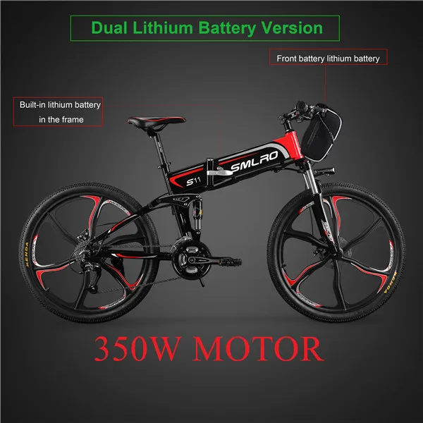 Excellent 26 inch  electric mountain bike hidden 48V lithium battery Dual battery version 350w-500w  electric bicycle MTB EBIKE 80KM RANGE 0