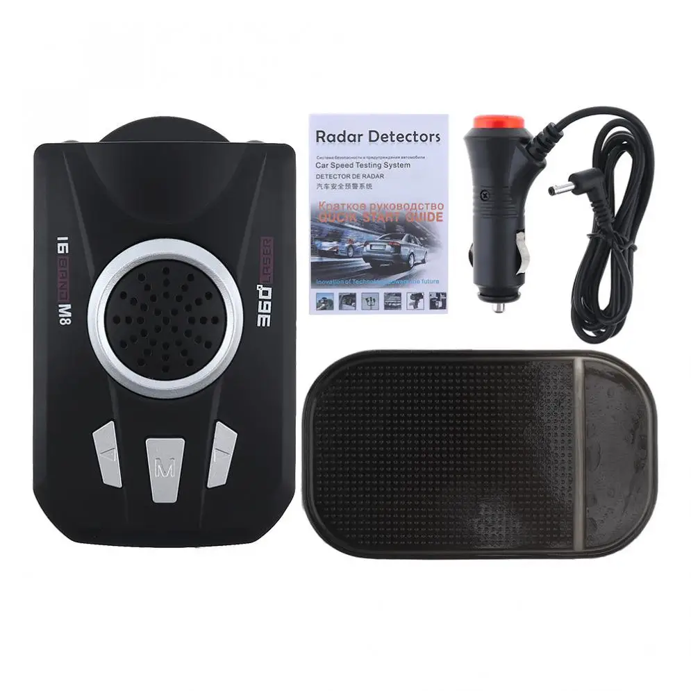 

M8 Laser auto radar detector car radar detector 360 Degree English & Russian voice warning LED Display Anti Radar Detector