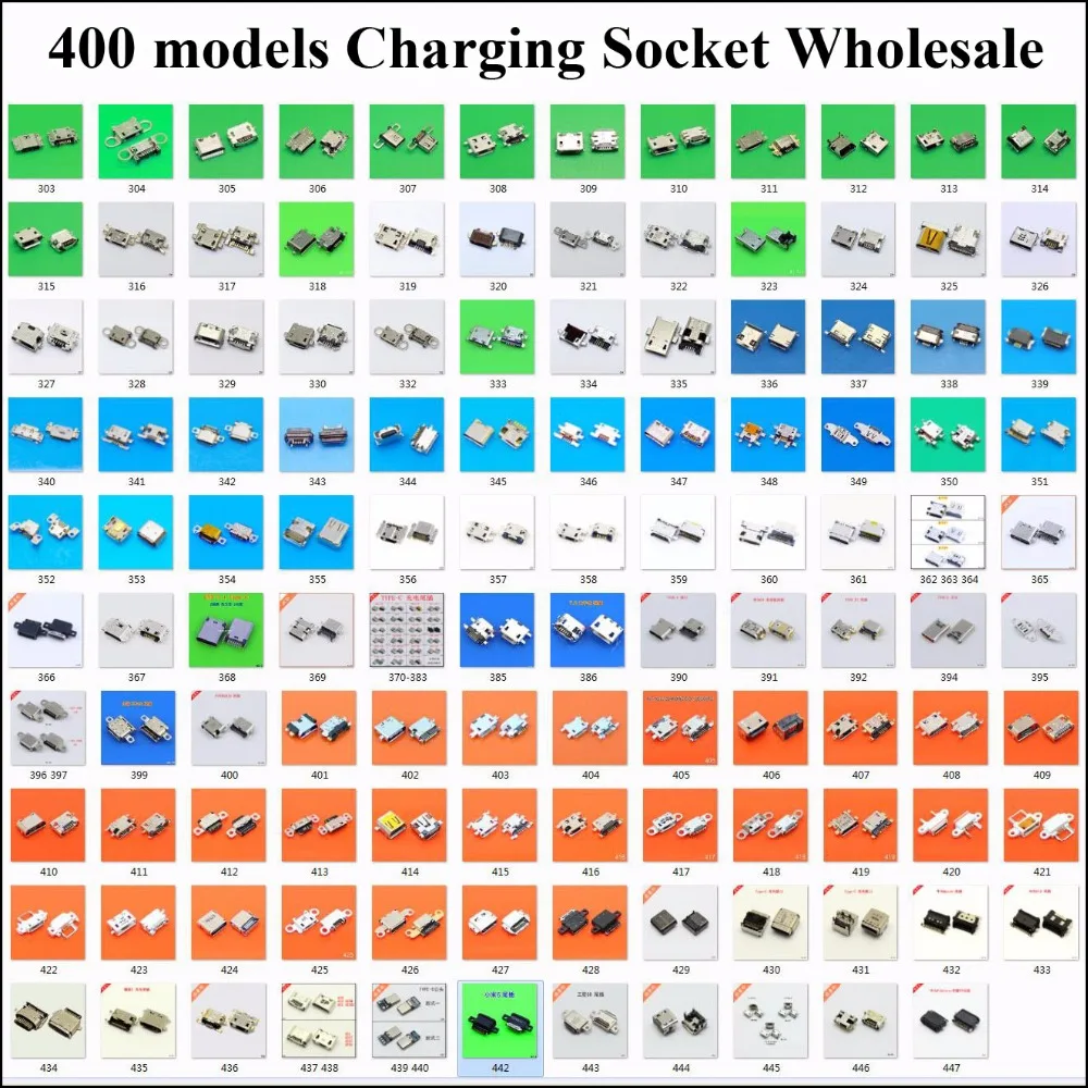 

400models USB Charging Socket for Samsung/Xiaomi/Redmi/Huawei/Moto/Lenovo/LG/HTC/SONY/ZTE/OPPO/Meizu/... mobile phone tabket pc