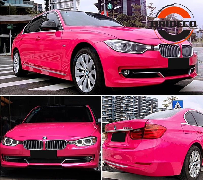 rose red highly glossy vinyl car wrapping 1