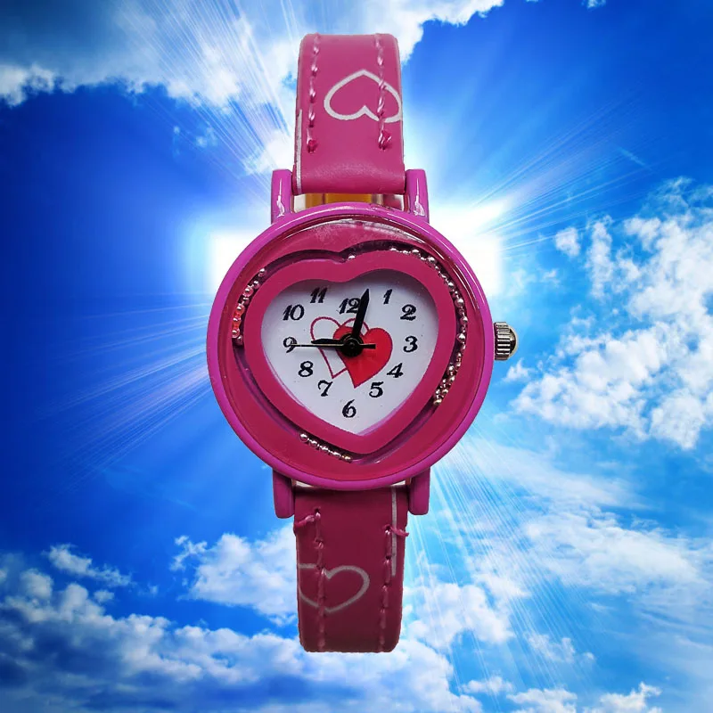 

2019 latest appointment Children's Watches Fashion Love Heart Women Watch For Girls Kids Bracelet Clock Dress Child Wristwatch