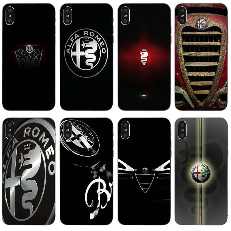 

Soft TPU Silicone Cell Phone Case for iPhone 8 7 6 6S Plus X XR XS Max 5 5S SE 5C 4 4S Cover Hot Car Alfa Romeo Logo Design