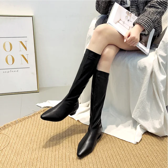 Wellwalk zapatos de invierno zapatos de mujer Botines 2018 mujer rodilla botas altas mujer 2018 negro botas zapatos de mujer mujeres|Botas a media pantorrilla| - AliExpress