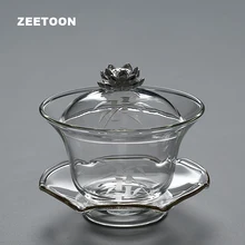 200 мл креативный бутик Лотос Gaiwan термостойкие Стекло Чай чашки Чай горшок мастер чашки крышкой удар кунг-фу чай комплект Чай горшок Чай Maker