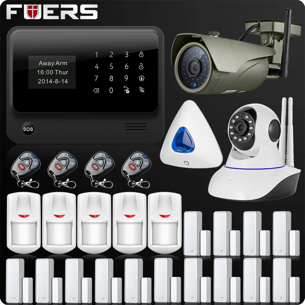 G90B Plus WiFi GSM SMS GPRS casa Sistema de alarma de seguridad LCD, ISO, Android App Control Wifi cámara IP