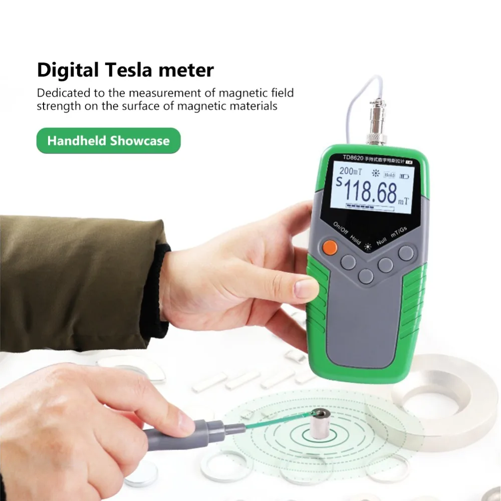 

Mini Digital Tesla Magnet Gauss Handheld Digital Magnetic Field Meter 5% Accuracy For Measure Surface Of magnetic materials