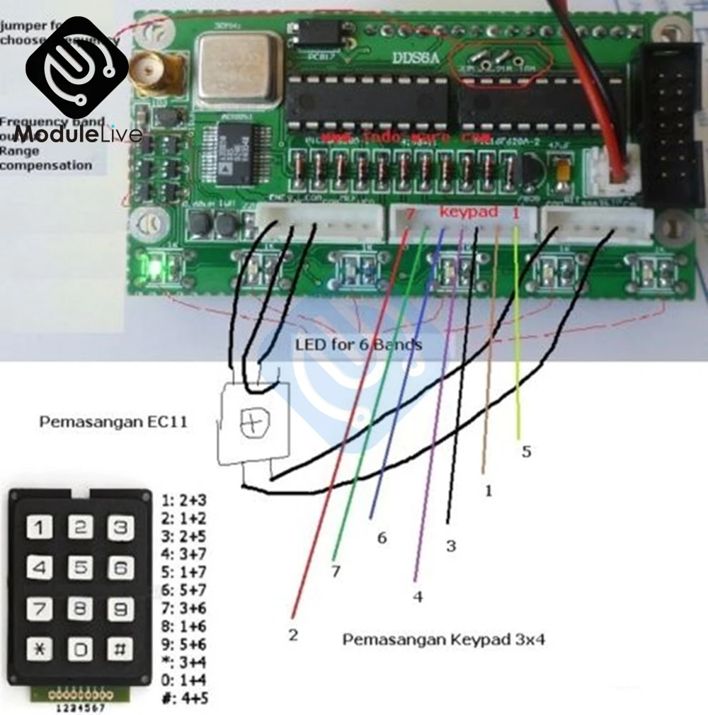 AD9850 6 диапазонов 0~ 55 МГц DDS генератор сигналов цифровой HAM Радио RIT VFO SSB