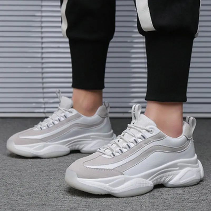 

2019 spring NEW brand mens outdoor walking shoes Height Increasing Breathable Light weight lace up sports running shoes ZA-10