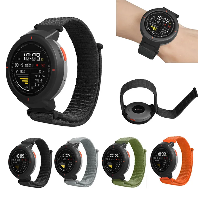 

Replacement Nylon Sport Loop Wrist Band Strap for Huami Amazfit Verge Watch With Two Connector Length 230mm Width 20mm 40MR14