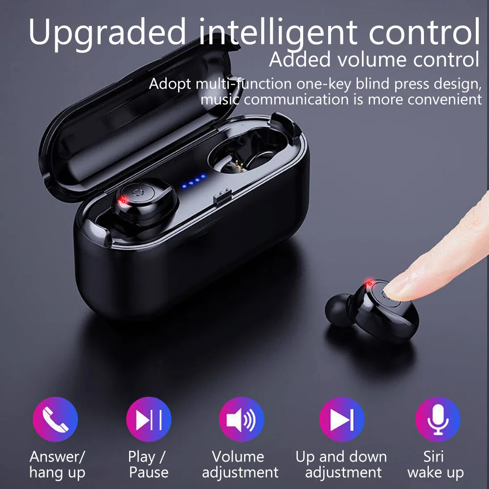 Беспроводной наушники Bluetooth V5 вкладыши TWS с IPX7 Водонепроницаемый головной