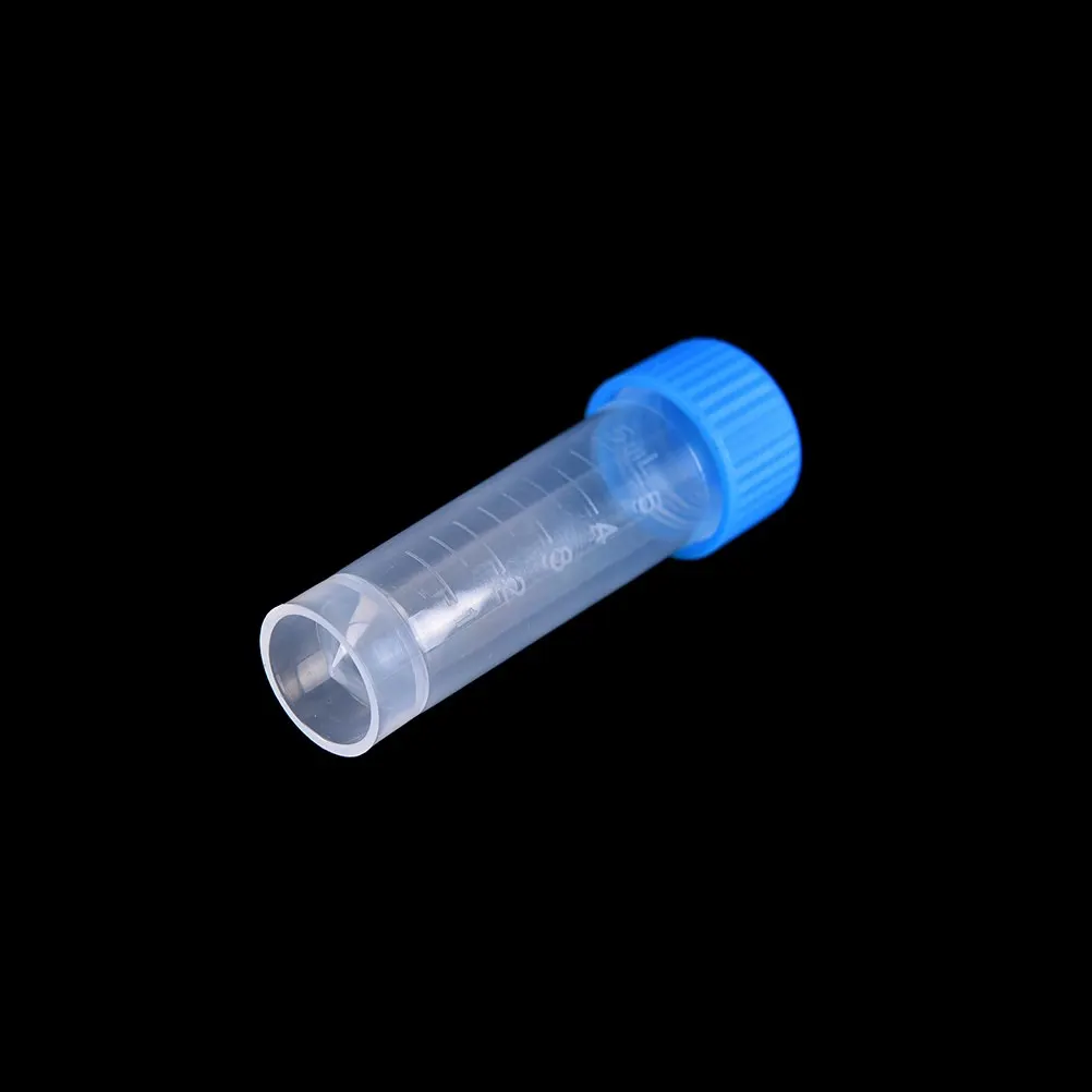 10PCS 5ml Chemistry Plastic Test Tubes Vials Seal Caps Pack Container for Office School Chemistry Supplies