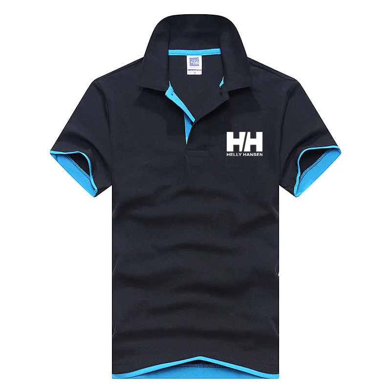 

2019 New Fashion Helly Hansen Printed Men Polo Shirt Lapel Collar Slim Fit Tops Casual Classic Male Brand Polos Shirts