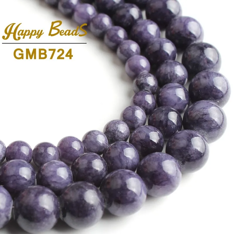 

Natural Stone Dark Purple Jades Beads Round Loose Spacer Beads 15''Strand 6/8/10mm For Jewelry Making DIY Bracelets Necklace