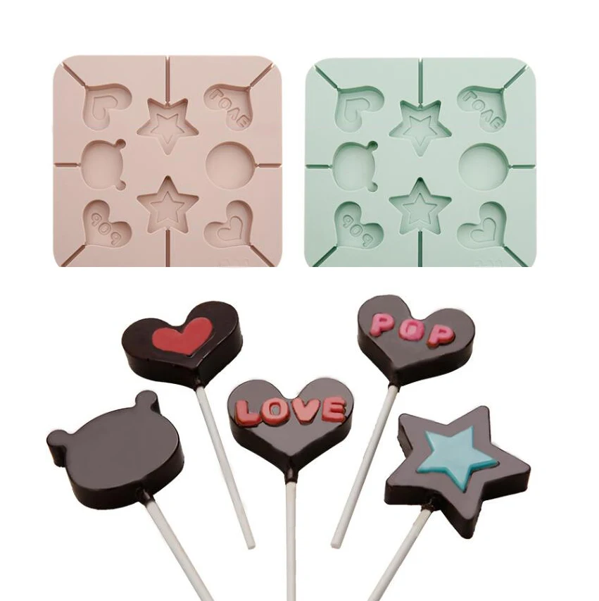 Porous Animal Silicone Lollipop Mold Princess Cheese Stick Making Tool Chocolate Candy Ice Mould Party Snack Children's Day Gift