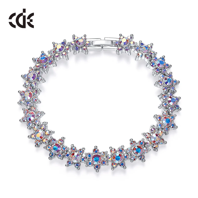 CDE, украшенные кристаллами Swarovski, женские блестящие браслеты со звездами, очаровательные, Кристальные, Aurore Boreale, браслеты-манжеты, хорошее ювелирное изделие