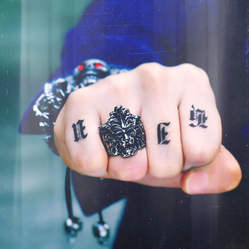 cheap Beier 316L Stainless Steel King of the Beasts Animal Rings Punk Party Men #039;s Rings High Quality Jewelry Gifts