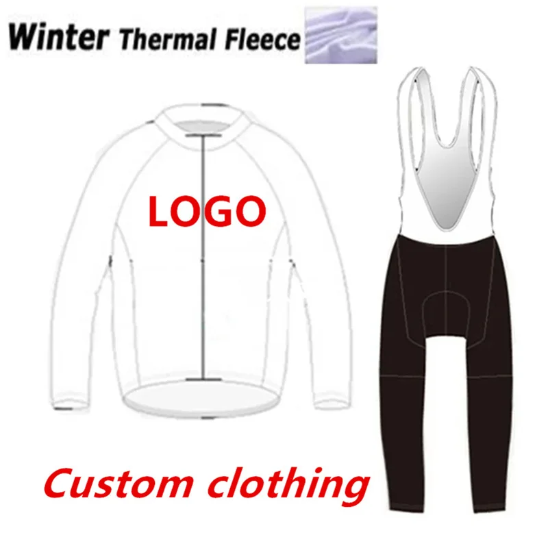 

Custom Cycling Set Winter Long Sleeve Strap BIB Trousers Mtb Jersey Ropa Maillot Ciclismo Cycling Clothing Pro Team Customized