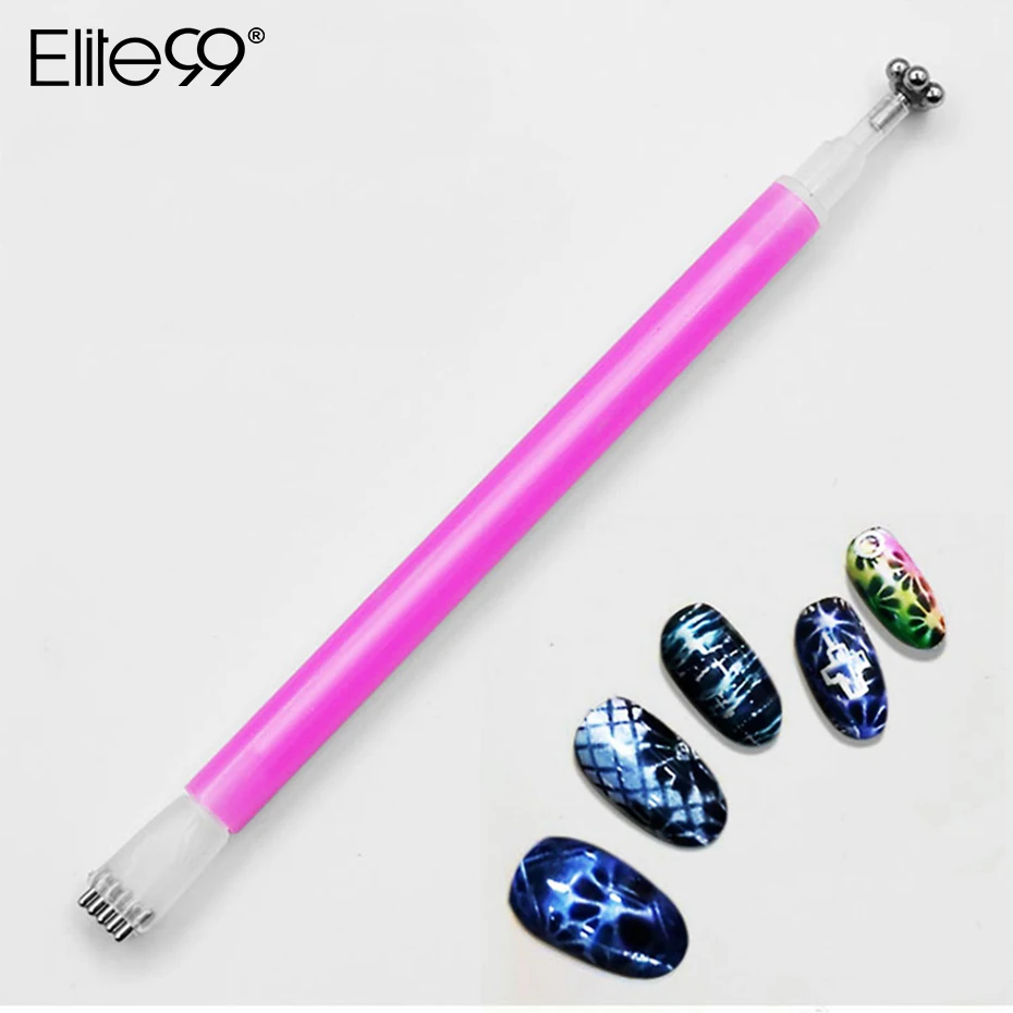 

Elite99 Flower Pattern Cat Eye Magnetic Sticker Dual-ended Magnet Pen 3D Effect Magnet Stick For Nail Gel Varnish Manicure Tool