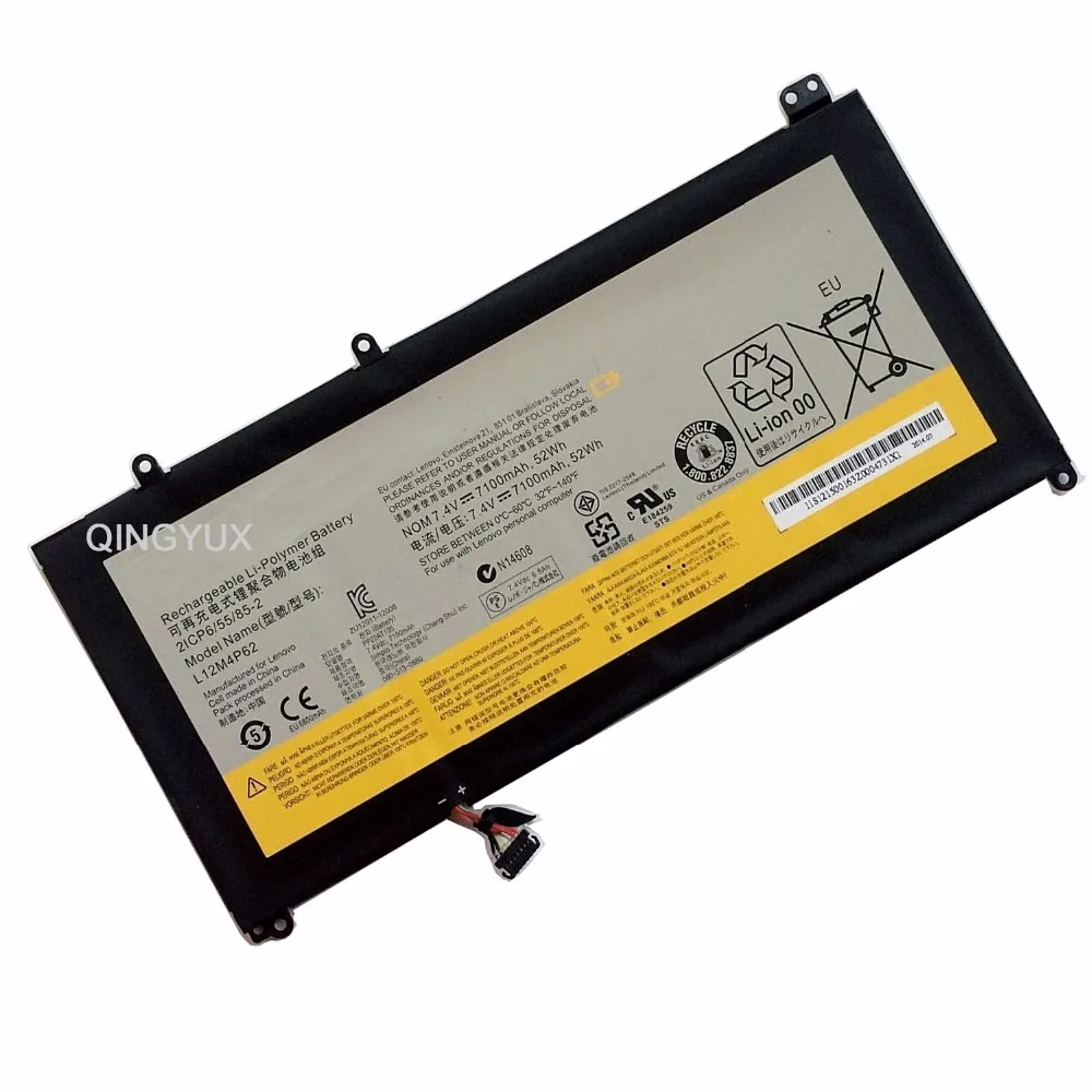 

QINGYUX New 7.4V 52Wh 7100mAh L12M4P62 Laptop Battery for Lenovo Ideapad U430 U530 Touch L12L4P62 2ICP6/55/85-2 Series Notebook