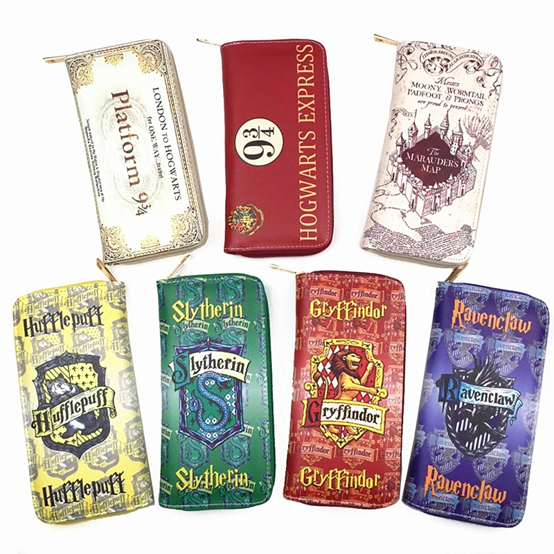 

New harry Potter Wallet Hufflepuff Slytherin Purse Gryffindor Hogwarts Purses Ravenclaw Fashion Wallet Card Holder mltifunction