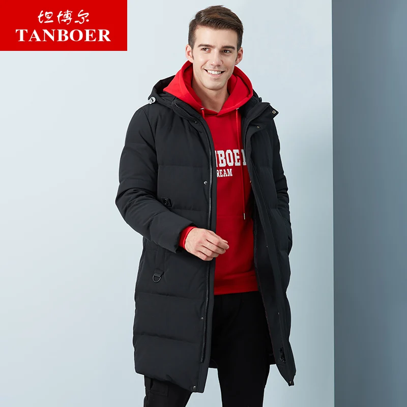 

TANBOER men's down jacket winter coat duck down coats loose long style puffy snow windproof waterproof coats keep warm TA18687