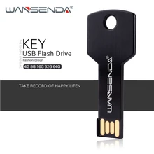 WANSENDA USB Flash Drive Key Design Pen Drive 4GB 8GB 16GB 32GB 64GB Waterproof Pendrive USB 2.0 Memory Stick Flash Drive