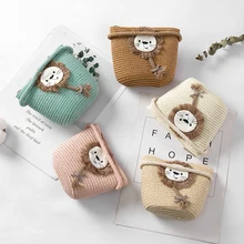 Summer Straw Messenger Bags Kids Cute Lion Mini Beach Shoulder Pouch Children Travel Croosbody Packet