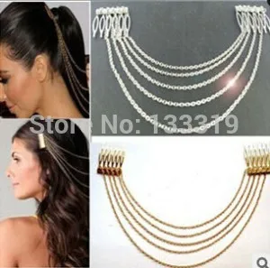 

1 piece women lady bohemian crown, gold metal chain tassel head headband jewelry headgear hair ribbon accessories