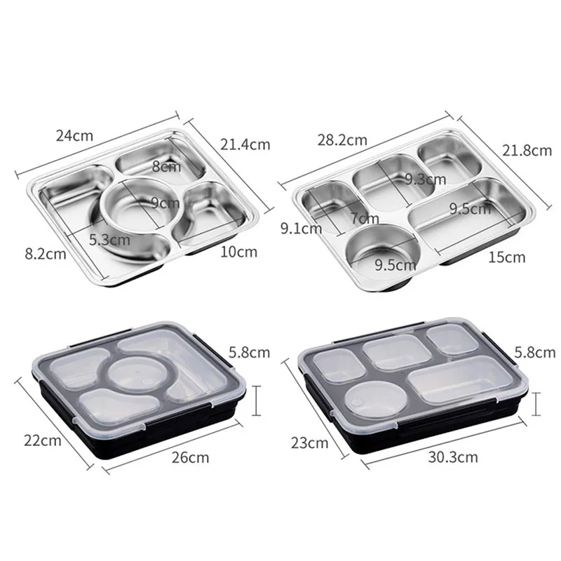 Baispo Leakproof Lunch Box Thermal Bento Box with Tableware Food Container with Compartments For Students Office Worker