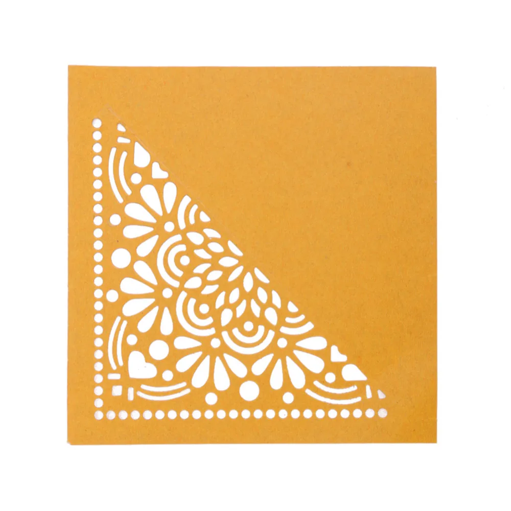 

Flower Hollow Out Triangle Shape Coner Metal Cutting Dies Stencil for DIY Scrapbooking Album Embossing Cards Decorative Crafts