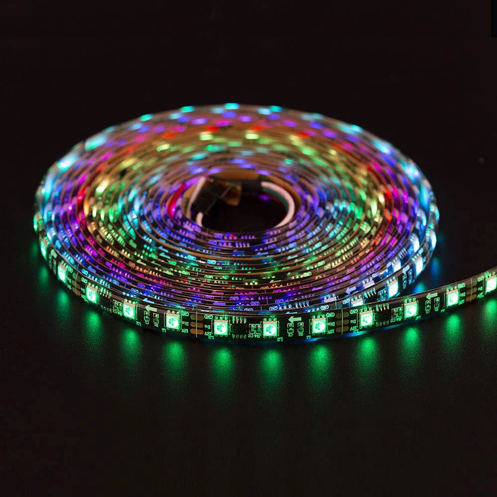WS2811 5050 SMD RGB лента Адресуемая 30/48/60 светодиодов/м светодиодные пиксели внешний 1 Ic