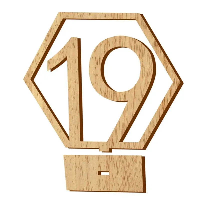 1-20 цифр деревянные знаки Свадьба шестигранный стол номер деревянные настольные номера деревенская Свадьба Помолвка номера сидений знак