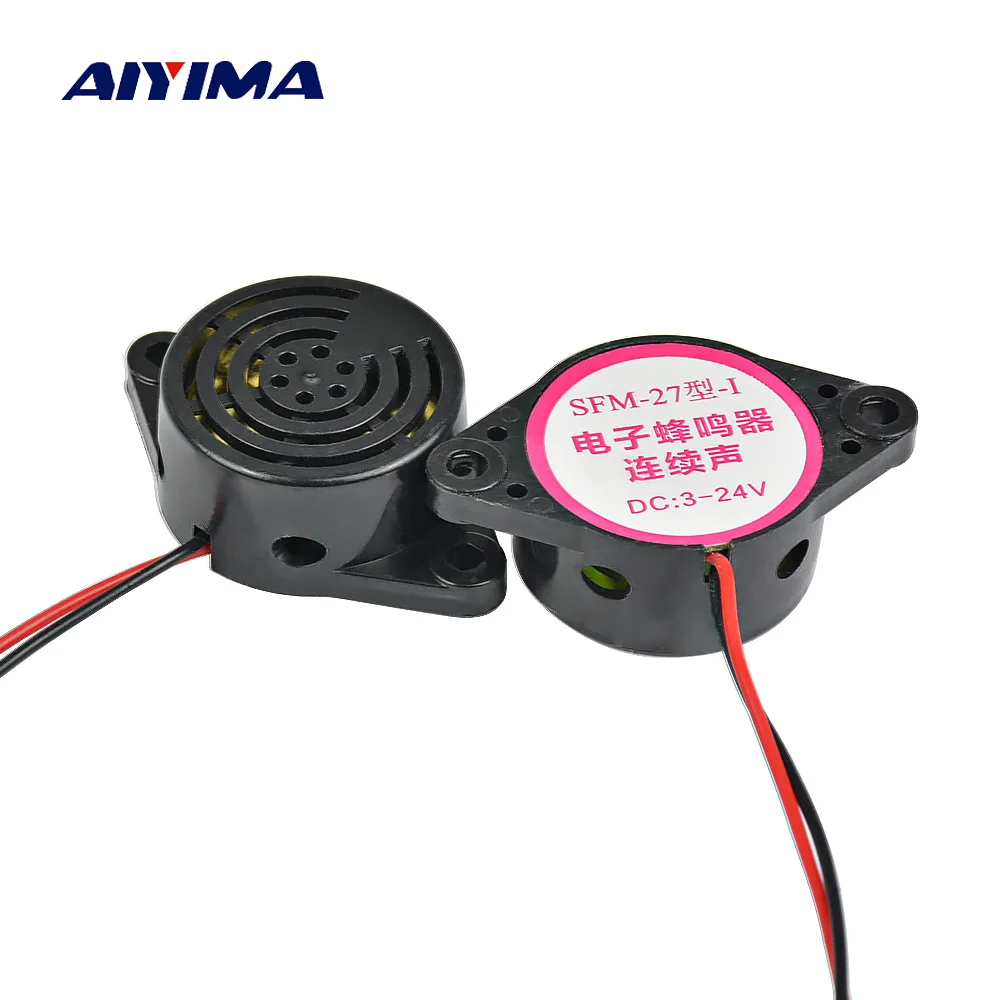 Aiyima 2PC High Decibel Alarm Electronic Buzzer 100DB 2 Wire Continuous Sound Speaker Buzzer DC3