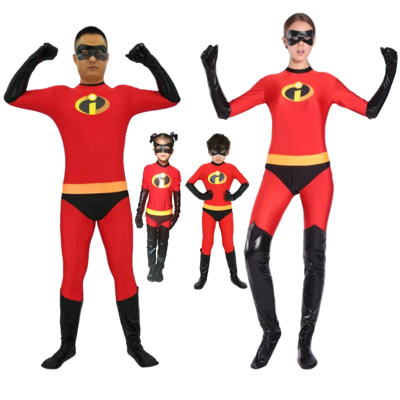 

The Incredibles 2 Elastigirl Family Costume Spandex Halloween Party Adult Kids Superhero Cosplay Zentai Suit Jumpsuit Bodysuit