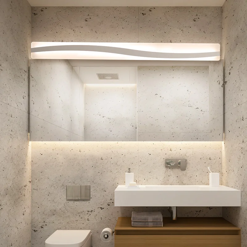 Cena Nowa ściana LED światło lustrzane 40 120cm 16 48W AC110 240V wodoodporna nowoczesna akrylowa lampa ścienna do lampy oświetlenie łazienkowe