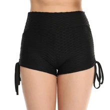 

Sexy Slim fitness Wear Shorts Elastic High Waist Shorts 2018 Women Butt Scrunch Shorts Sporting Runs Female solid Short bandage