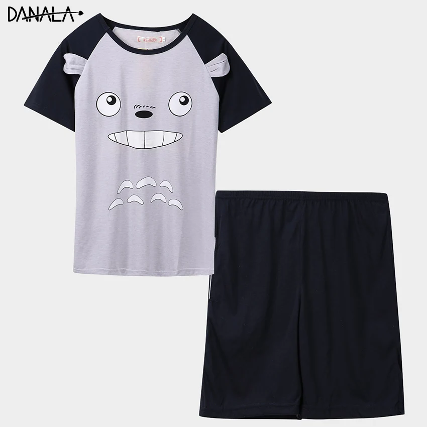 

DANALA Casual Pajamas Man Sets 2019 Short Sleeve Supple Nightwear Sets Summer Home Clothes For Man Sleepwear Home Suits