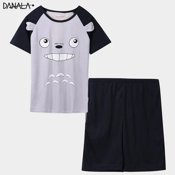 

DANALA Casual Pajamas Man Sets 2019 Short Sleeve Supple Nightwear Sets Summer Home Clothes For Man Sleepwear Home Suits
