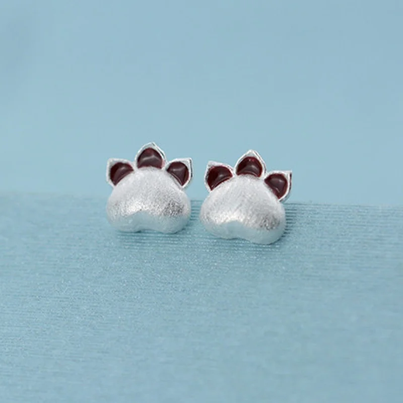 Hot-Sale-Silver-Gold-Color-Stud-Earring-Fashion-Simple-Cat-Paw-Shape-Stud-Earrings-Animal-Ear (3)
