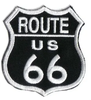 

US ROUTE 66 Embroidered Robe Motorcycle Biker Vest Iron On Patch rock retro applique wholesale dropship
