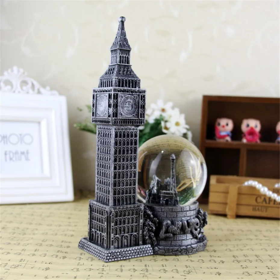 Europe Big Ben Model Lighting Crystal Ball Resin Home Decoration Birthday Christmas Children Wedding Living Room Luxury Gift (2)