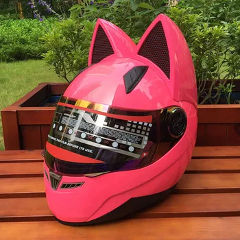 

Discount Motorcycle in the summer seasons men and women anti-fog helmet's cross-country car horns fashion cat ears helmet