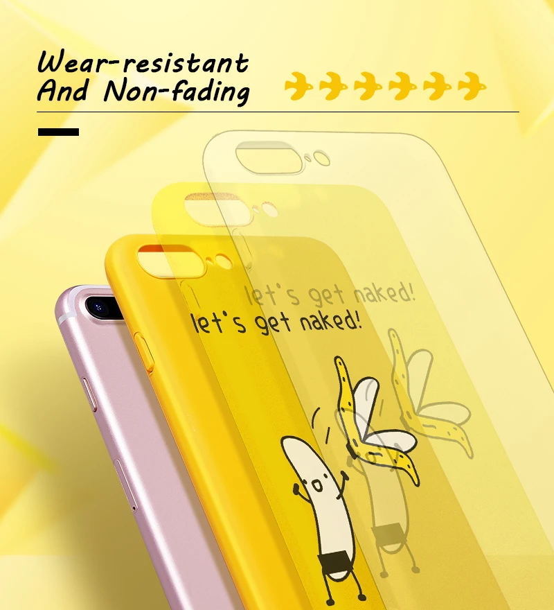 Hisomone Funny Cartoon Phone Case For iPhone 6 6S Plus Case Cute Patterned Back Cover For iPhone 8 7 Plus X Cases Yellow Capa